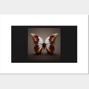 red and gold crystal butterfly Posters and Art